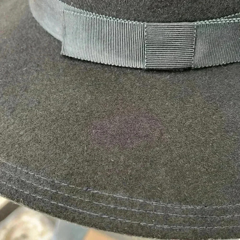Black Wool Hat Doeskin Felt 100% Wool Made in USA - Picture 4 of 11